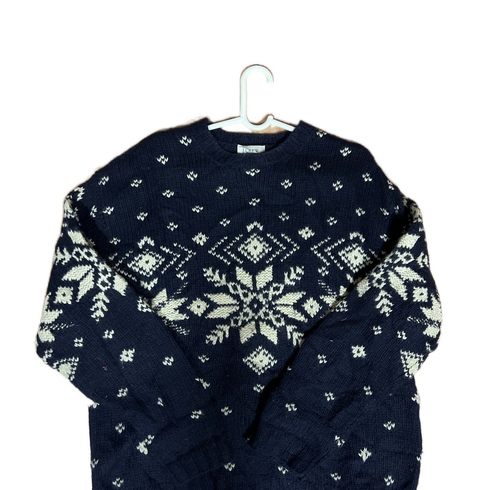 Hand knit heavy wool sweater ### j crew###